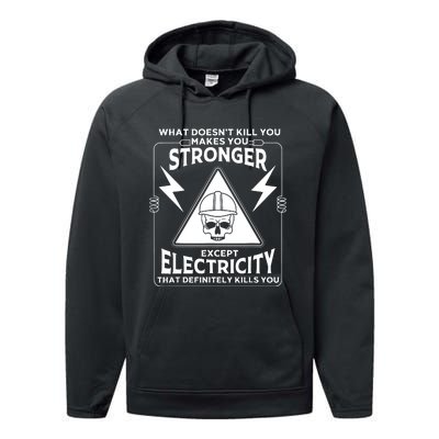 Electricity Kill You Lineman Performance Fleece Hoodie