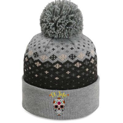 El Jefe Dia De Los Muertos The Baniff Cuffed Pom Beanie