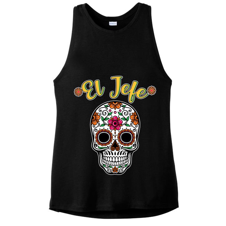 El Jefe Dia De Los Muertos Ladies PosiCharge Tri-Blend Wicking Tank