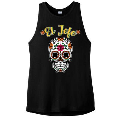 El Jefe Dia De Los Muertos Ladies PosiCharge Tri-Blend Wicking Tank