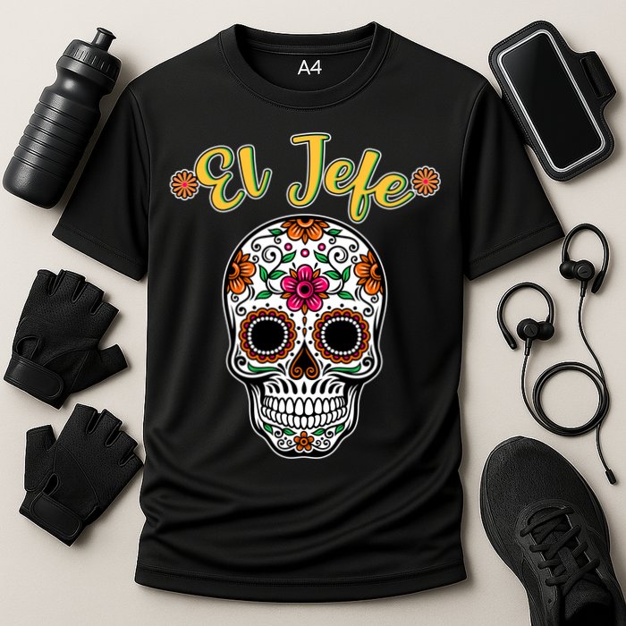 El Jefe Dia De Los Muertos Cooling Performance Crew T-Shirt