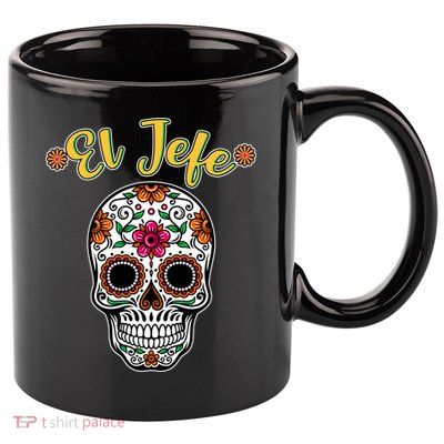 El Jefe Dia De Los Muertos 11oz C Handle Ceramic Mug