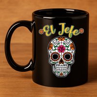 El Jefe Dia De Los Muertos 11oz C Handle Ceramic Mug