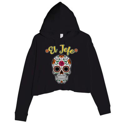 El Jefe Dia De Los Muertos Crop Fleece Hoodie