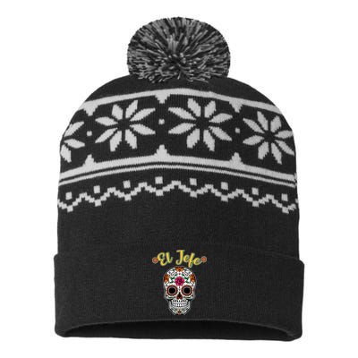 El Jefe Dia De Los Muertos USA-Made Snowflake Beanie