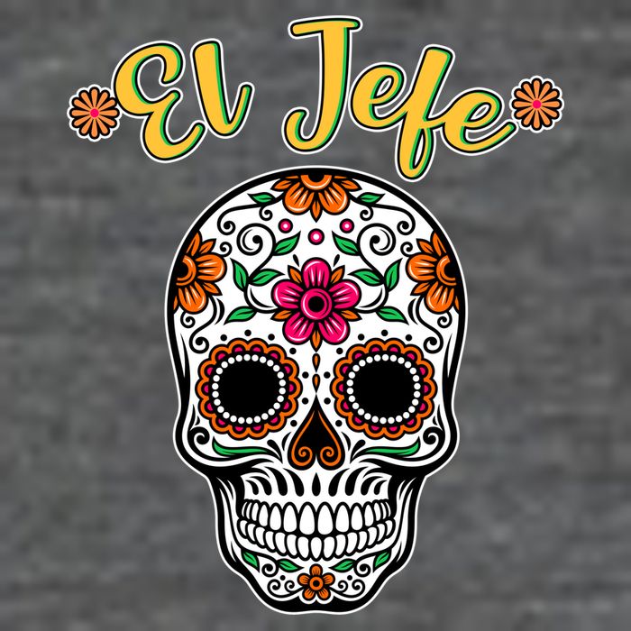 El Jefe Dia De Los Muertos 7 Panel Mesh Trucker Snapback Hat