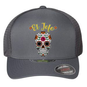 El Jefe Dia De Los Muertos Flexfit Unipanel Trucker Cap