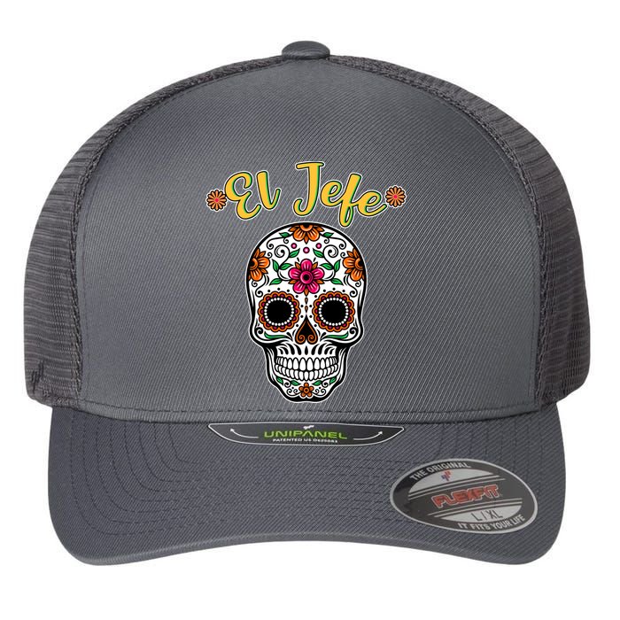 El Jefe Dia De Los Muertos Flexfit Unipanel Trucker Cap