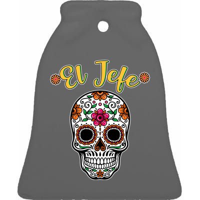 El Jefe Dia De Los Muertos Ceramic Bell Ornament