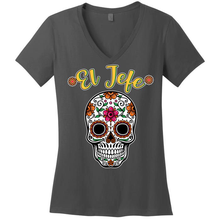 El Jefe Dia De Los Muertos Women's V-Neck T-Shirt