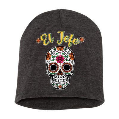 El Jefe Dia De Los Muertos Short Acrylic Beanie