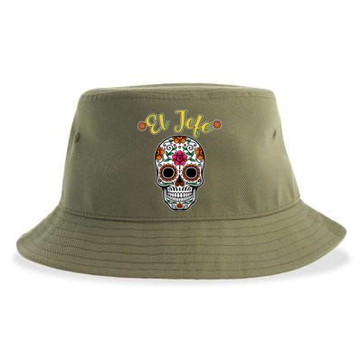 El Jefe Dia De Los Muertos Sustainable Bucket Hat