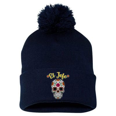 El Jefe Dia De Los Muertos Pom Pom 12in Knit Beanie