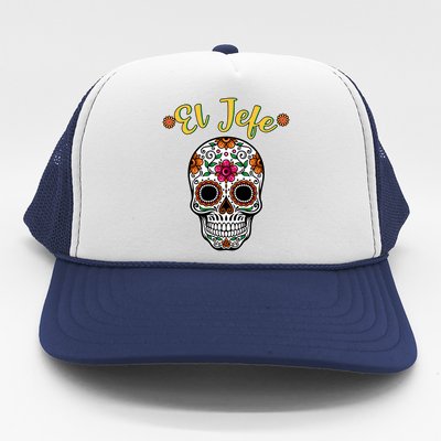 El Jefe Dia De Los Muertos Trucker Hat