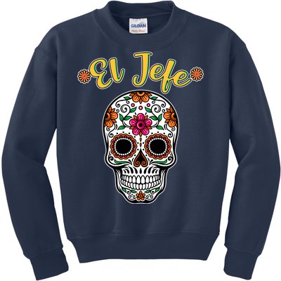 El Jefe Dia De Los Muertos Kids Sweatshirt