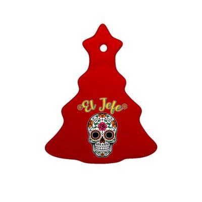 El Jefe Dia De Los Muertos Ceramic Tree Ornament