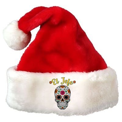 El Jefe Dia De Los Muertos Premium Christmas Santa Hat