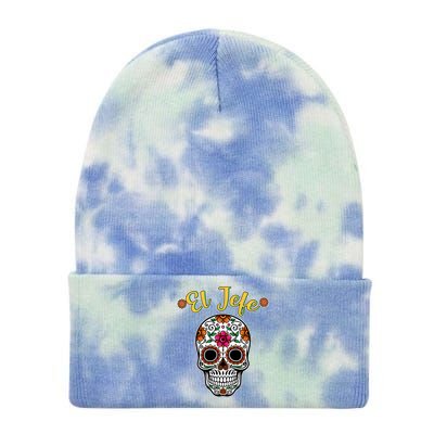 El Jefe Dia De Los Muertos Tie Dye 12in Knit Beanie