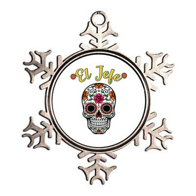 El Jefe Dia De Los Muertos Metallic Star Ornament