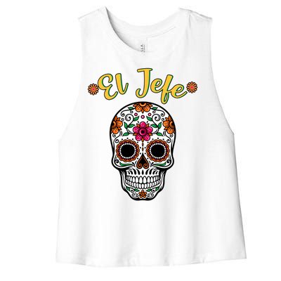 El Jefe Dia De Los Muertos Women's Racerback Cropped Tank