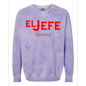 El Jefe (The Boss) Funny Text Logo Colorblast Crewneck Sweatshirt