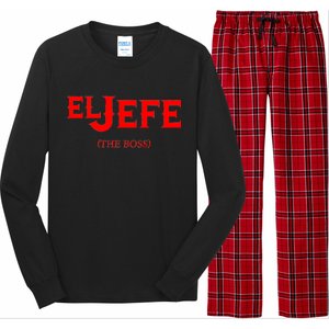 El Jefe (The Boss) Funny Text Logo Long Sleeve Pajama Set