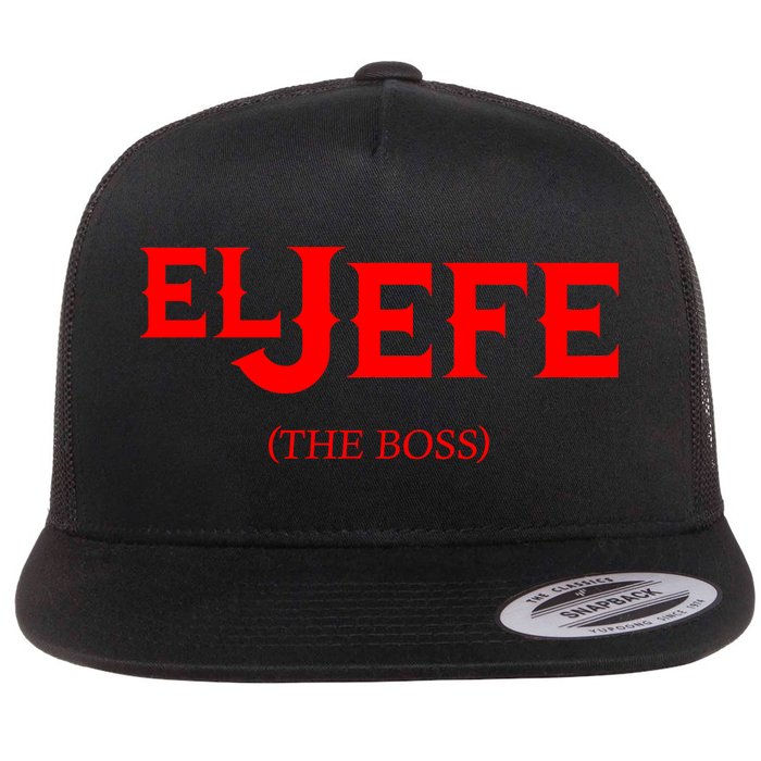 El Jefe (The Boss) Funny Text Logo Flatbill Hat