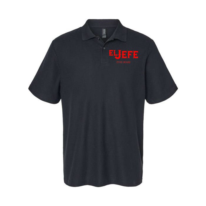 El Jefe (The Boss) Funny Text Logo Softstyle Adult Sport Polo