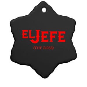 El Jefe (The Boss) Funny Text Logo Ceramic Star Ornament