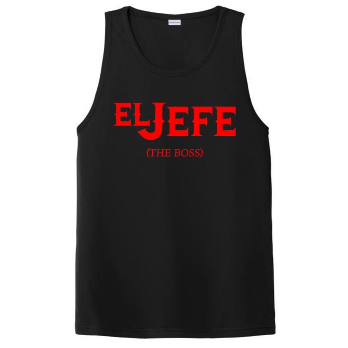 El Jefe (The Boss) Funny Text Logo PosiCharge Competitor Tank