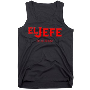 El Jefe (The Boss) Funny Text Logo Tank Top