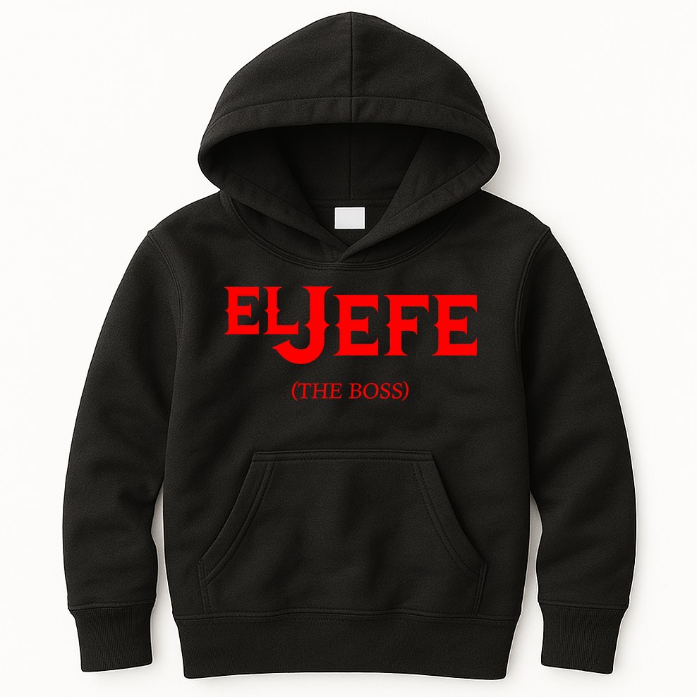 El Jefe (The Boss) Funny Text Logo Kids Hoodie