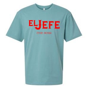 El Jefe (The Boss) Funny Text Logo Sueded Cloud Jersey T-Shirt