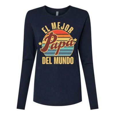 El Mejor Papá Del Mundo Vintage Womens Cotton Relaxed Long Sleeve T-Shirt