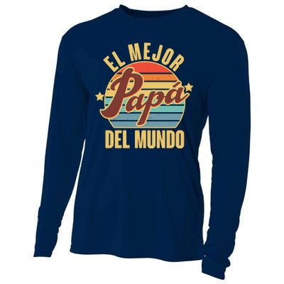 El Mejor Papá Del Mundo Vintage Cooling Performance Long Sleeve Crew