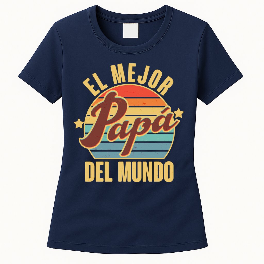 El Mejor Papá Del Mundo Vintage Womens T-Shirt