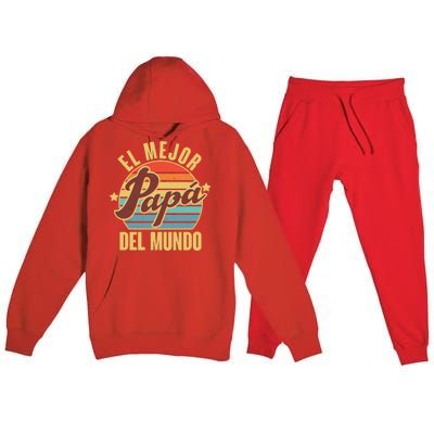 El Mejor Papá Del Mundo Vintage Premium Hooded Sweatsuit Set