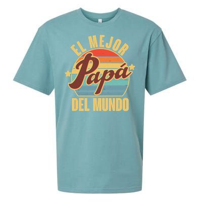 El Mejor Papá Del Mundo Vintage Sueded Cloud Jersey T-Shirt