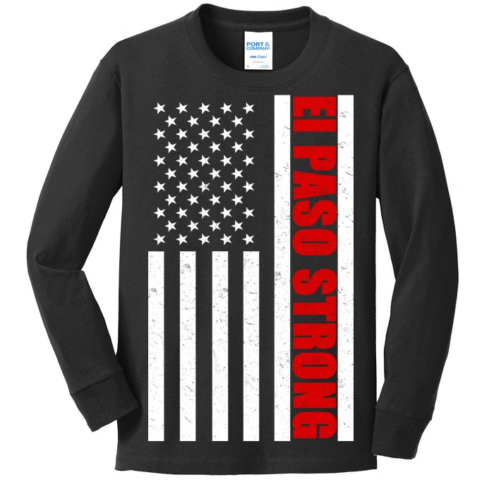 El Paso Strong American Flag Kids Long Sleeve Shirt