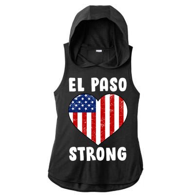 El Paso Strong American Texas Heart Ladies PosiCharge Tri-Blend Wicking Draft Hoodie Tank