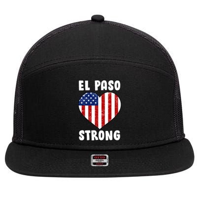 El Paso Strong American Texas Heart 7 Panel Mesh Trucker Snapback Hat