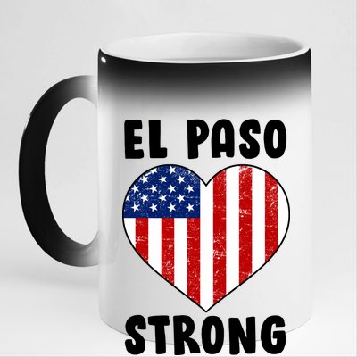 El Paso Strong American Texas Heart 11oz Black Color Changing Mug