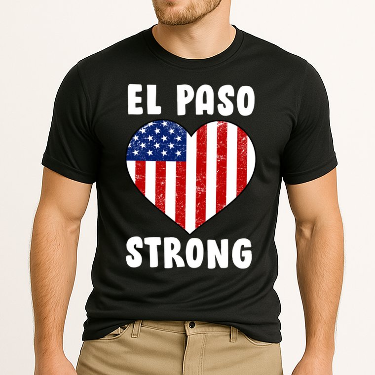 El Paso Strong American Texas Heart Cooling Performance Crew T-Shirt