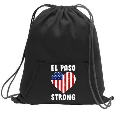 El Paso Strong American Texas Heart Sweatshirt Cinch Pack Bag