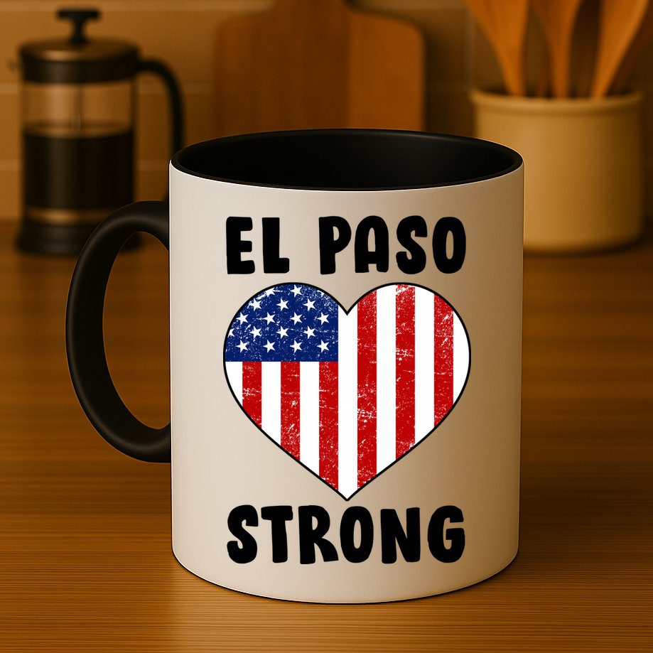 El Paso Strong American Texas Heart Mug