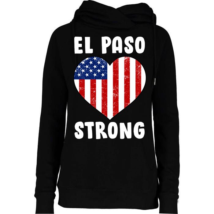 El Paso Strong American Texas Heart Womens Funnel Neck Pullover Hood