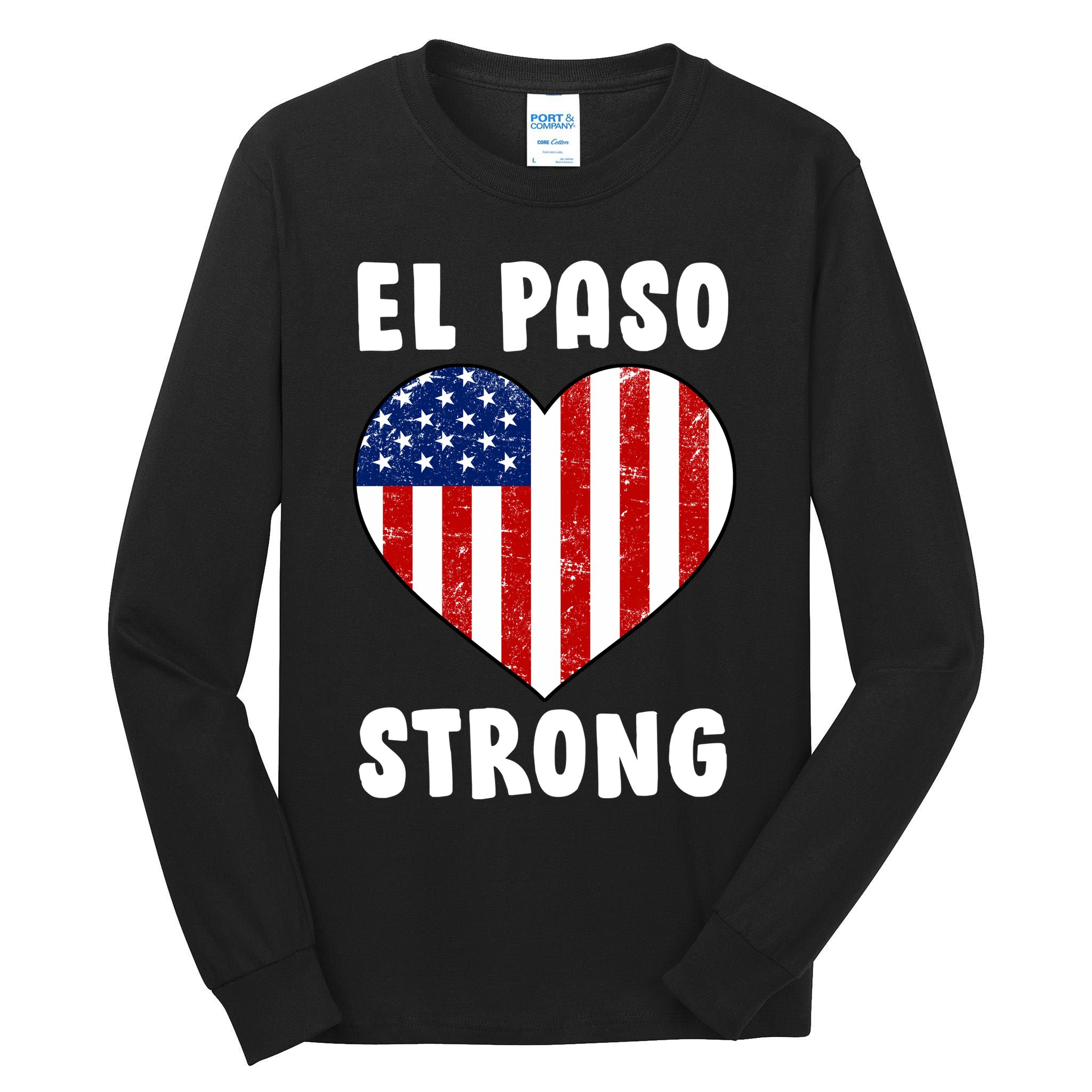 El Paso Strong American Texas Heart Tall Long Sleeve T-Shirt