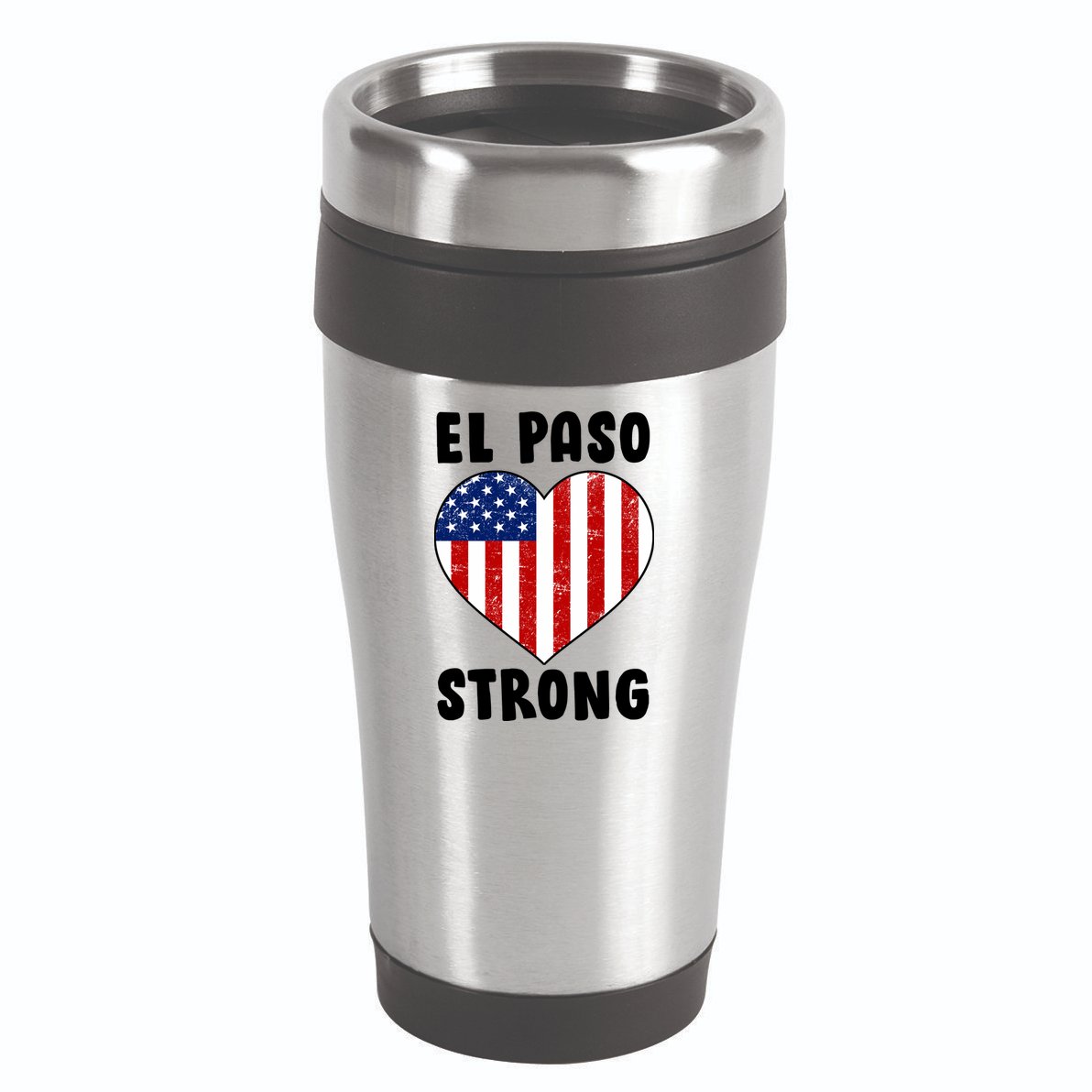 El Paso Strong American Texas Heart 16oz Travel Tumbler