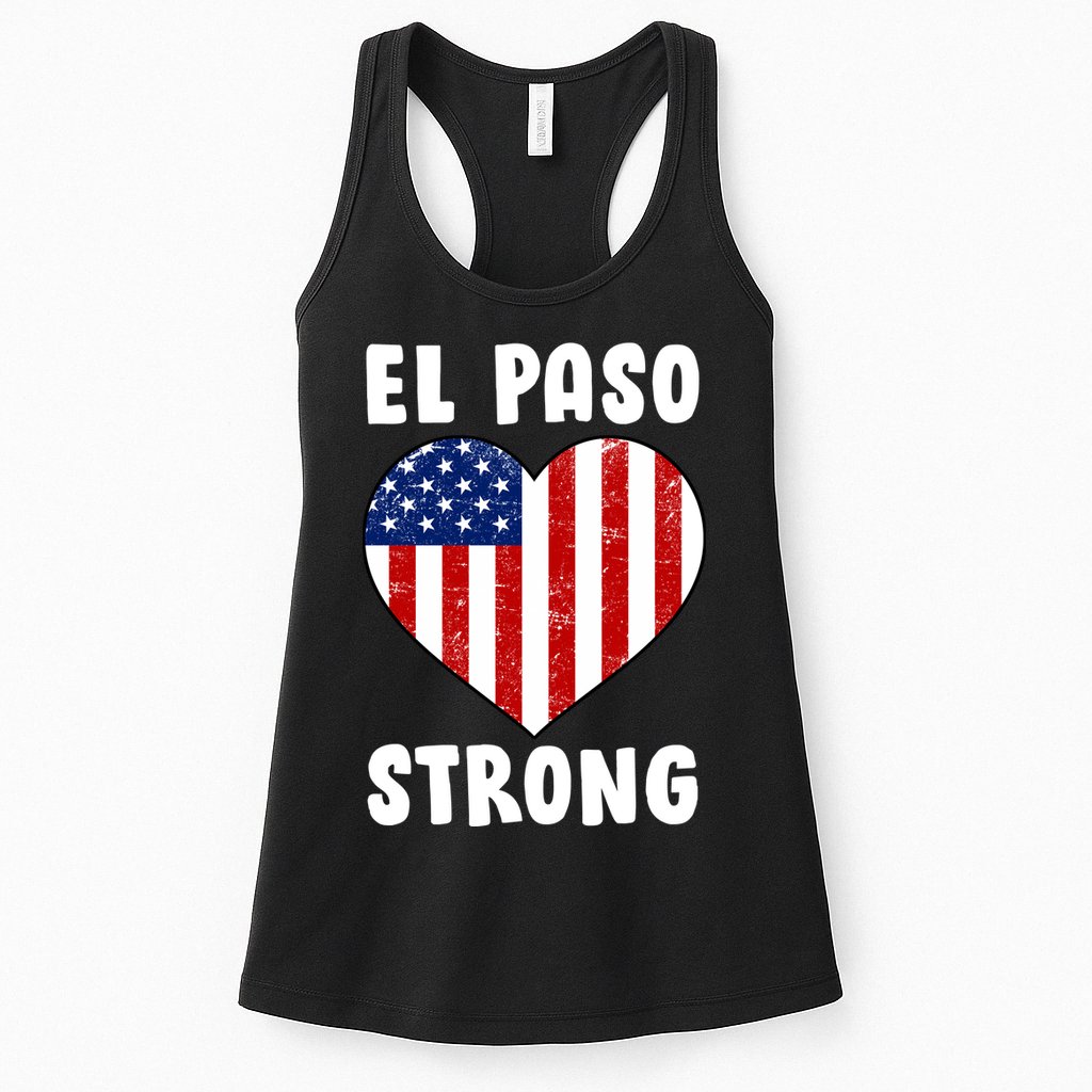 El Paso Strong American Texas Heart Womens Tank Top