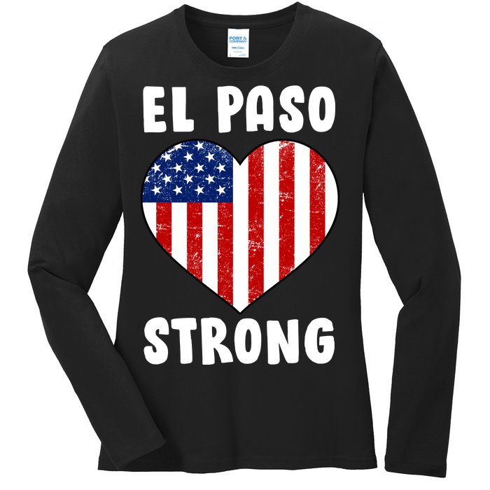 El Paso Strong American Texas Heart Ladies Long Sleeve Shirt